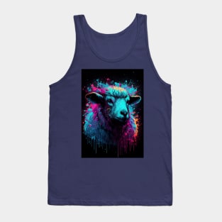 Sheep Art Style 90s Tank Top